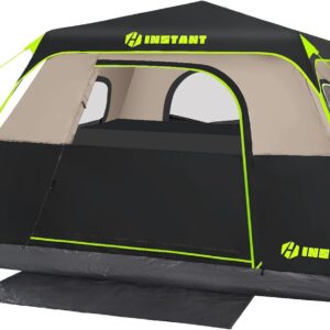 4/6/8/10 Person Instant Tent, Waterproof Pop Up Tents for Camping with Rainfly, 60 Seconds Easy Setup, Automatic Cabin Tent for Family Camping with Expandable Carry Bag & Upgraded Ventilation