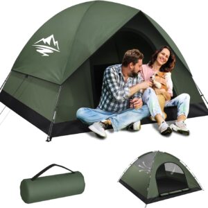 Tents for Camping 2/3 Person with Rainfly - Camping Tent Waterproof Windproof Easy Setup, Portable Double Layer Outdoor Dome Tent, Backpacking Tents for Adventure Backyard Hiking